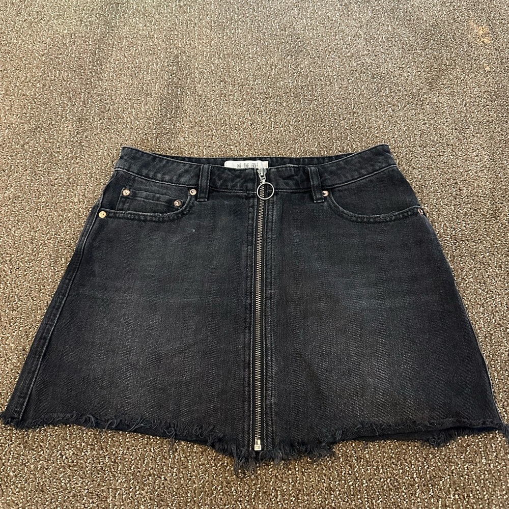 We The Free Black A-Line Mini Skirt Casual